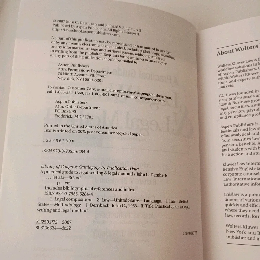 A Practical Guide to Legal Writing and Legal Method 3rd Edition Aspen Coursebook